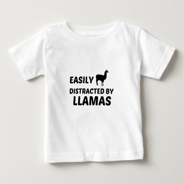 CAMISETA PARA BEBÊ LLAMAS FACILMENTE DISTRATADAS (Frente)