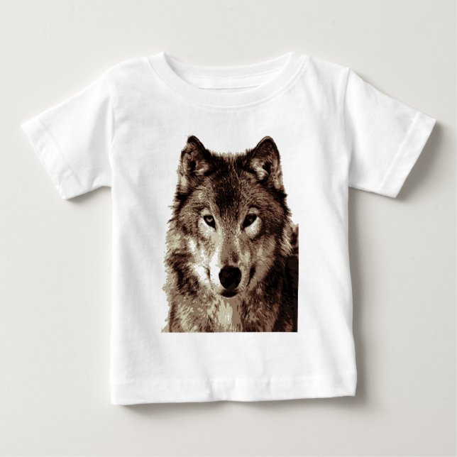 Camiseta Para Bebê Lobo (Frente)