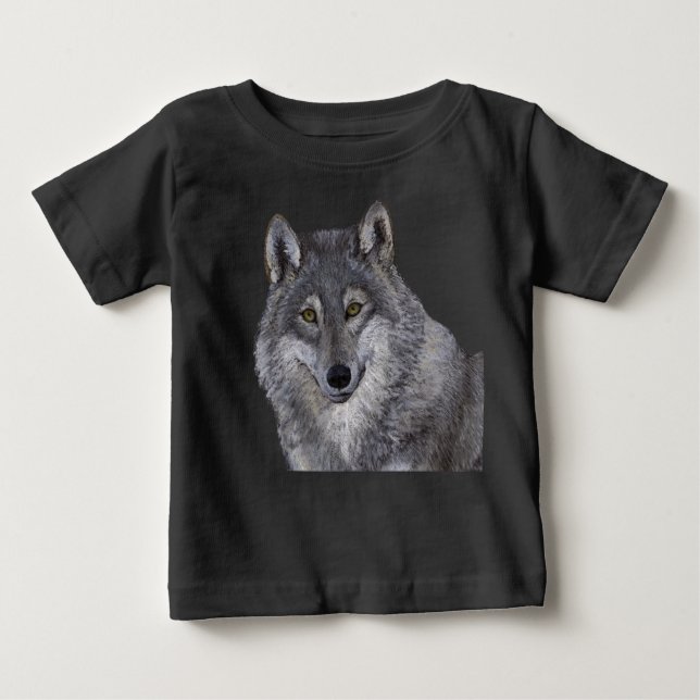 Camiseta Para Bebê Lobo (Frente)