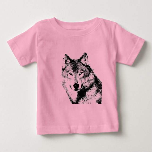 Camiseta Para Bebê Lobo (Frente)