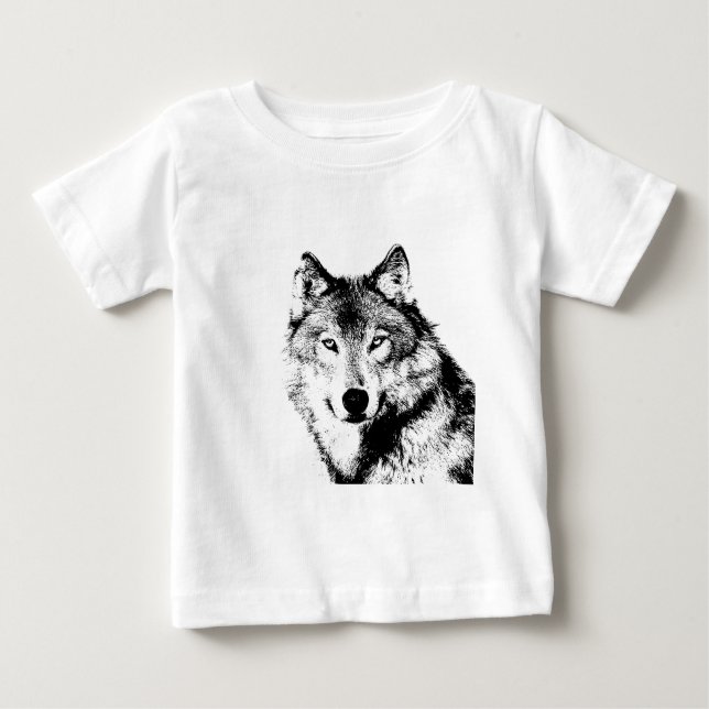 Camiseta Para Bebê Lobo (Frente)