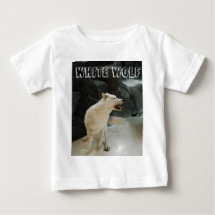 Camiseta Para Bebê Lobo Branco