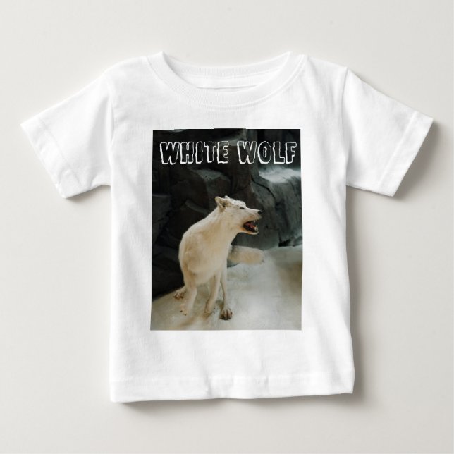 Camiseta Para Bebê Lobo Branco (Frente)