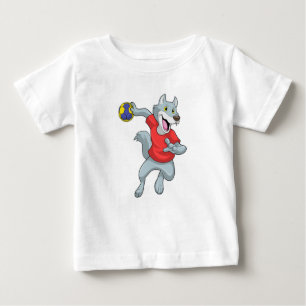 Camiseta Para Bebê Lobo como jogador de handebol com Handball