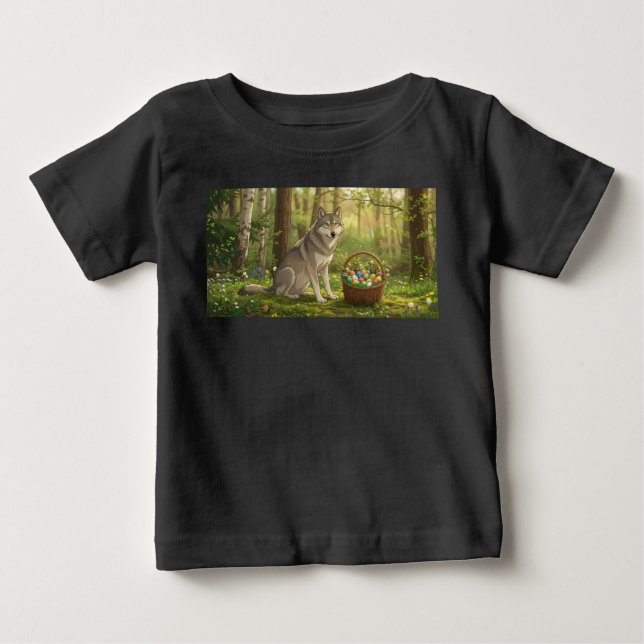 Camiseta Para Bebê Lobo da Páscoa  (Frente)
