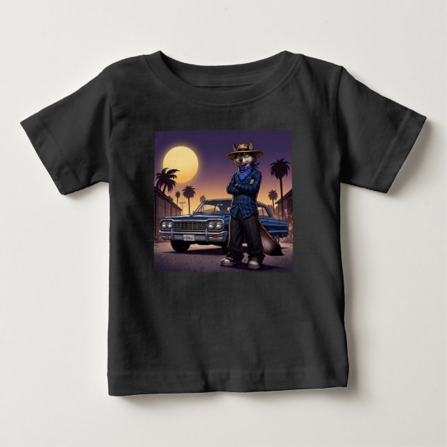 Camiseta Para Bebê Lobo E Lowrider (Frente)