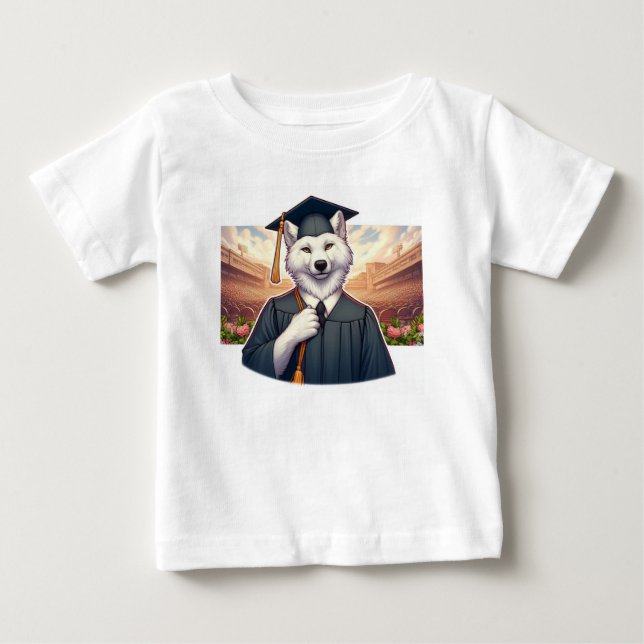 Camiseta Para Bebê Lobo Graduado (Frente)