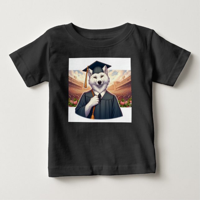 Camiseta Para Bebê Lobo Graduado (Frente)