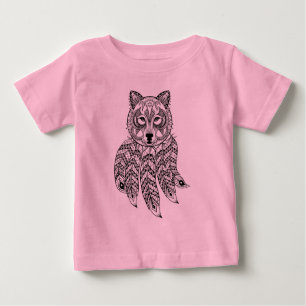 Camiseta Para Bebê Lobo inspirado com Dreamcatcher