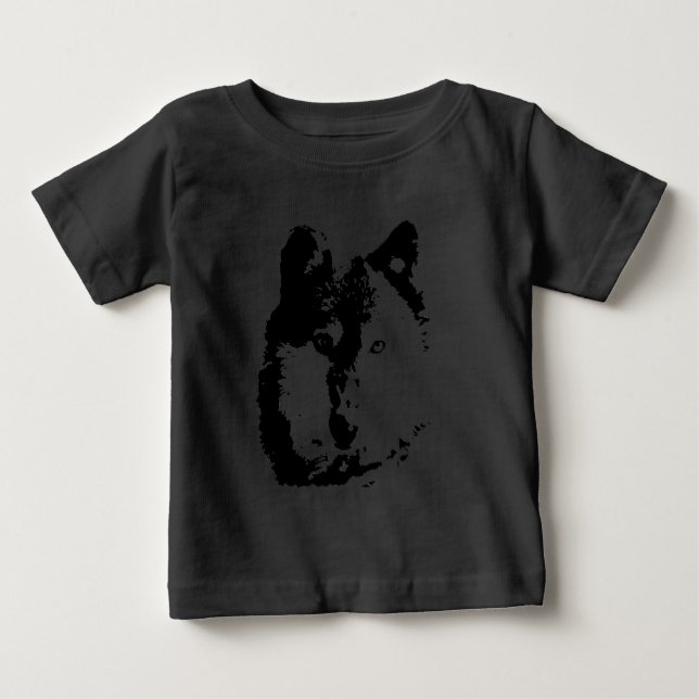Camiseta Para Bebê Lobo Pop Art (Frente)