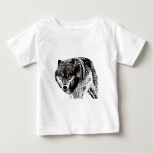 Camiseta Para Bebê Lobo Selvagem