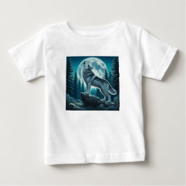 Camiseta Para Bebê Lobo Uivando