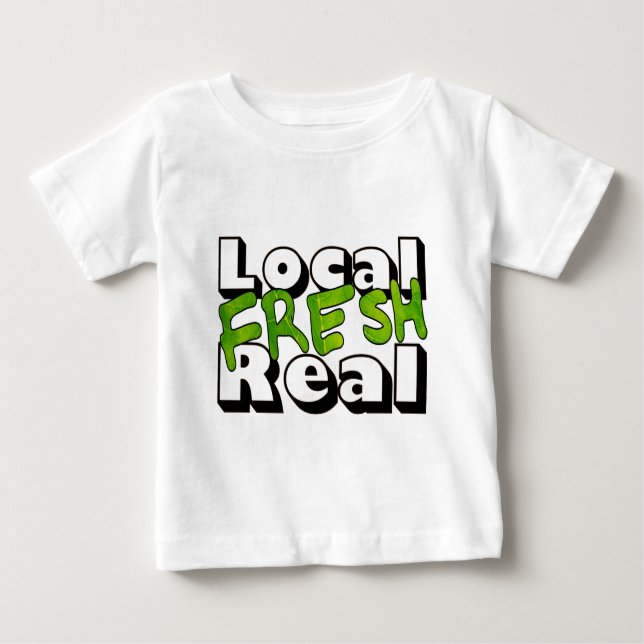 Camiseta Para Bebê Local novo real (Frente)