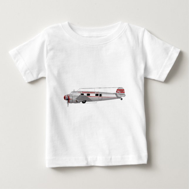 Camiseta Para Bebê Lockheed 12A Electra (Frente)