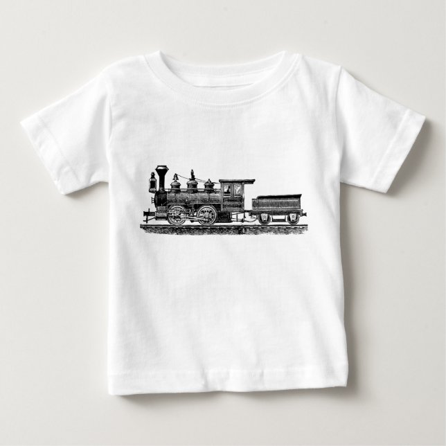 Camiseta Para Bebê Locomotiva 02 - Preto (Frente)