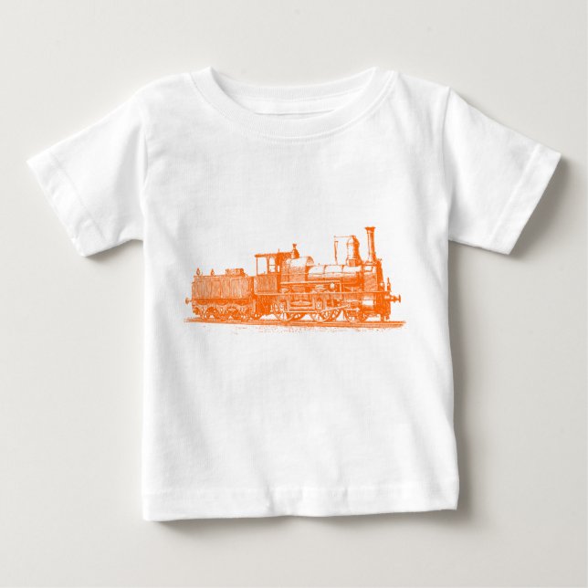 Camiseta Para Bebê Locomotiva - Laranja (Frente)