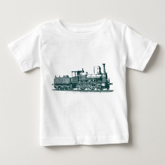 Camiseta Para Bebê Locomotiva - Verde escuro (Frente)