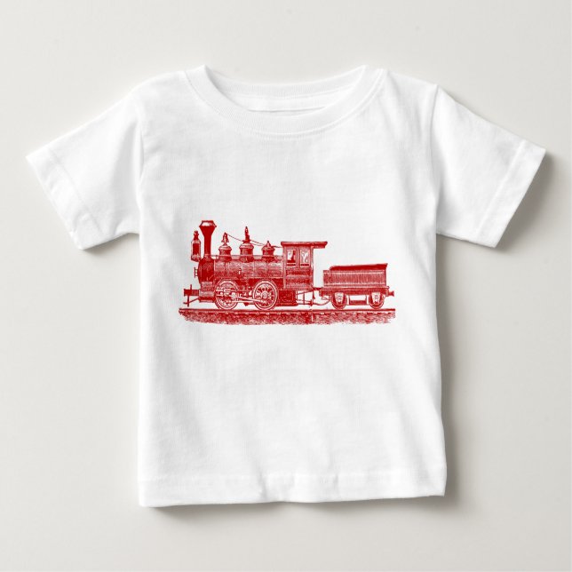 Camiseta Para Bebê Locomotive 02 - Ruby Red (Frente)