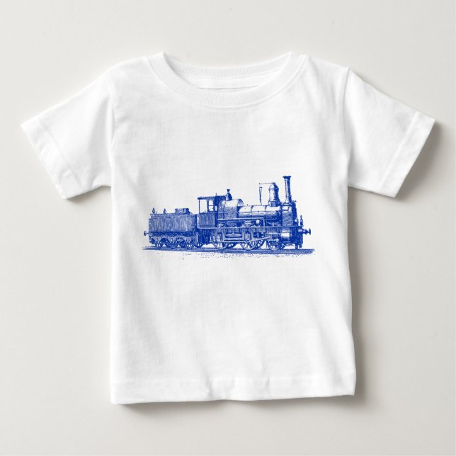 Camiseta Para Bebê Locomotive - Marinho azul (Frente)