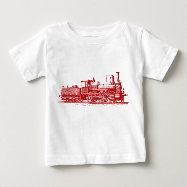 Camiseta Para Bebê Locomotive - Ruby Red (Frente)