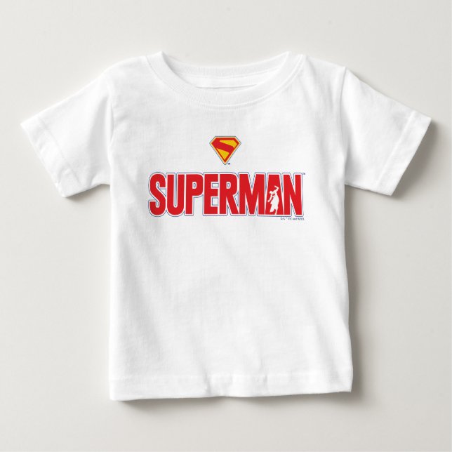 Camiseta Para Bebê Logotipo clássico do Super-Homem (Frente)