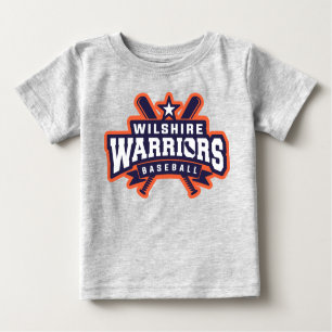 Camiseta Para Bebê Logotipo da Liga de Baseball dos Guerreiros de Wil