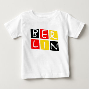 Camiseta Para Bebê Logotipo de Berlim, Alemanha nos quadrados