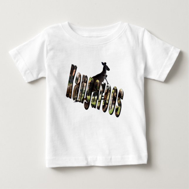 Camiseta Para Bebê Logotipo de Imagem Dimensionável de Kangaroo, (Frente)