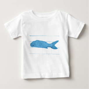 Camiseta Para Bebê logótipo de peixe azul