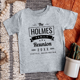 Camiseta Para Bebê Logotipo de Reunião da Família Retroativa