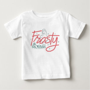 Camiseta Para Bebê Logotipo do Homem de Neve Frosty com Cana de Açúca