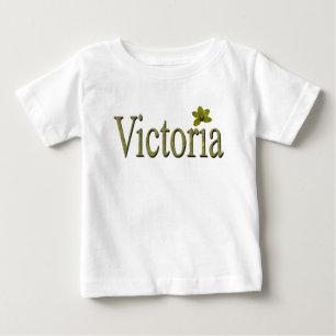 Camiseta Para Bebê Logotipo do nome Vitória Dourado,