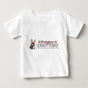 Camiseta Para Bebê Logotipo do poder do asno do amor da paz