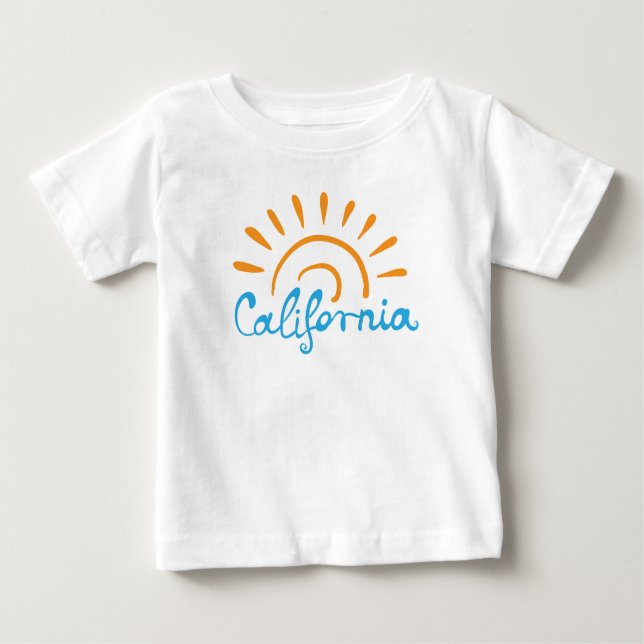 Camiseta Para Bebê Logotipo ensolarado de Califórnia (Frente)