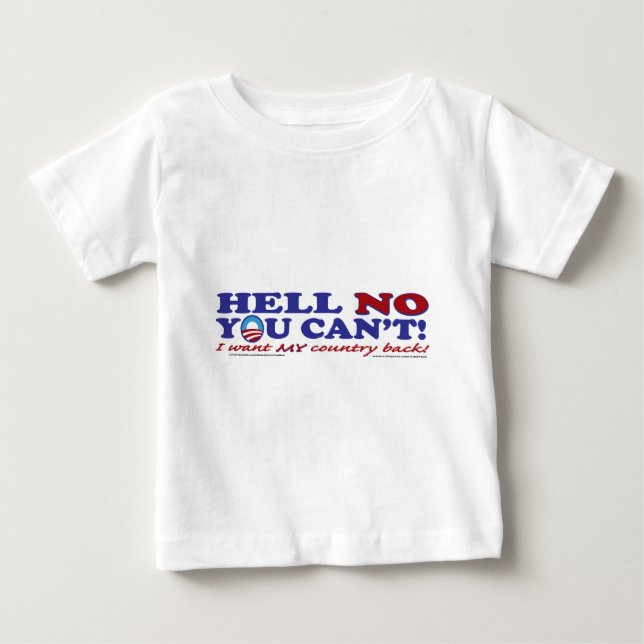 Camiseta Para Bebê Logotipo Inferno Sem Obama (Frente)