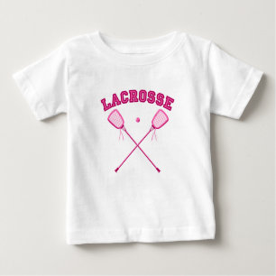 Camiseta Para Bebê Logotipo Lacrosse Rosa