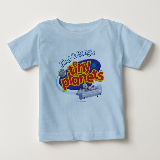 Camiseta Para Bebê Logotipo minúsculo dos planetas (Frente)