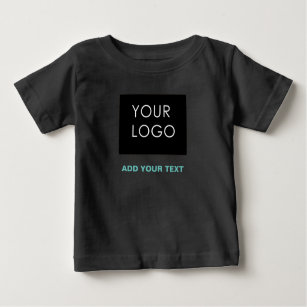 Camiseta Para Bebê Logotipo personalizado Empresa comercial preto