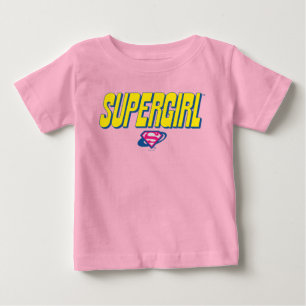 Camiseta Para Bebê Logotipo Pop Supergirl