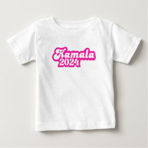 Camiseta Para Bebê Logotipo Rosa de Kamala Harris 2024