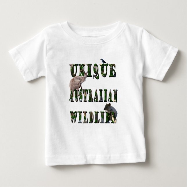 Camiseta Para Bebê Logotipo único australiano de fauna selvagem, (Frente)
