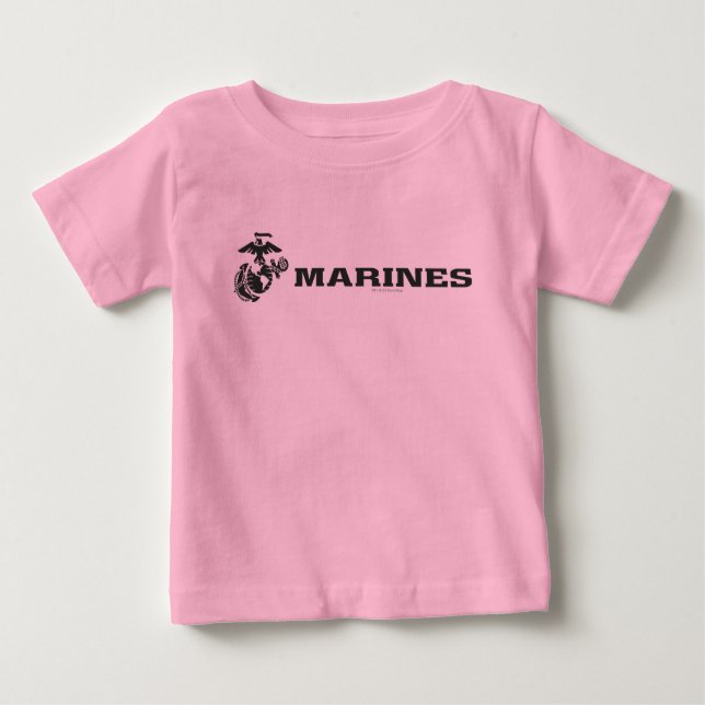 Camiseta Para Bebê Logotipo USMC - Preto (Frente)