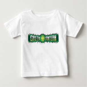 Camiseta Para Bebê Logotipo verde da lanterna - chamas verdes