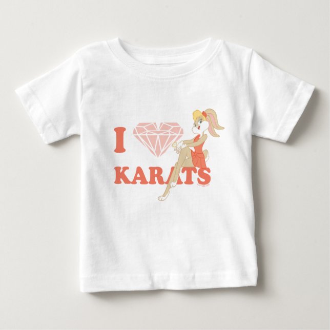 Camiseta Para Bebê Lola Bunny I Heart Karats (Frente)