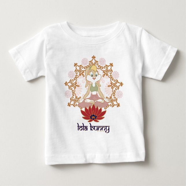 Camiseta Para Bebê Lola Bunny Yoga Lotus Pose (Frente)
