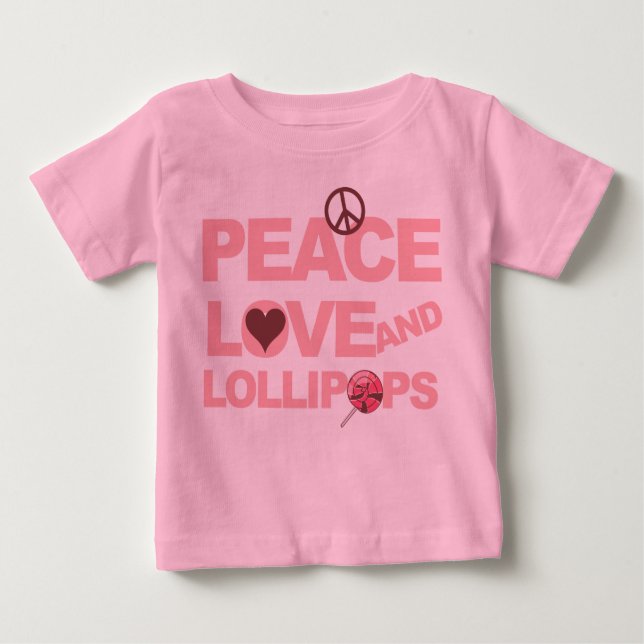 Camiseta Para Bebê Lolipes de manga longa, tenra-de-manga (Frente)