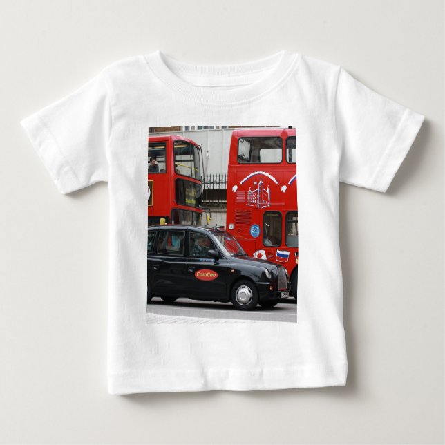 Camiseta Para Bebê London Black Cab Taxi (Frente)