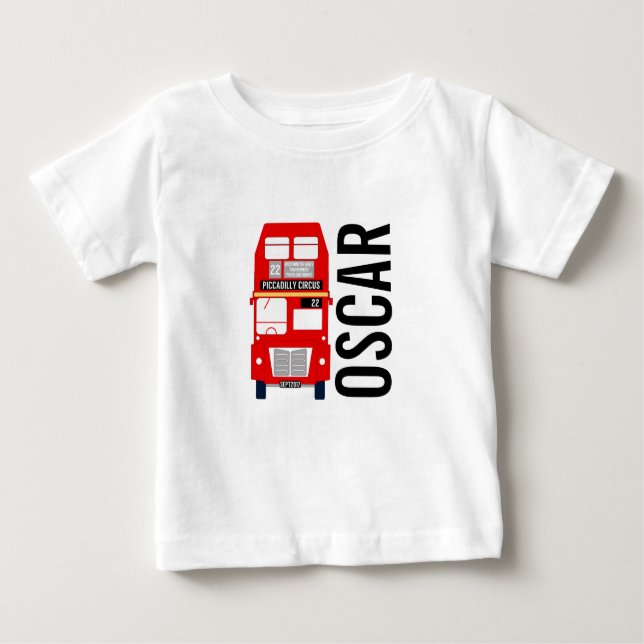Camiseta Para Bebê London Bus Gerber Baby Vest (Frente)