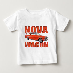 Camiseta Para Bebê longroof chevy vermelho do vagão da nova 1963 II