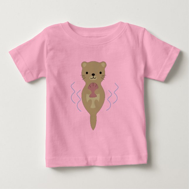 Camiseta Para Bebê Lontra Cuja (Frente)